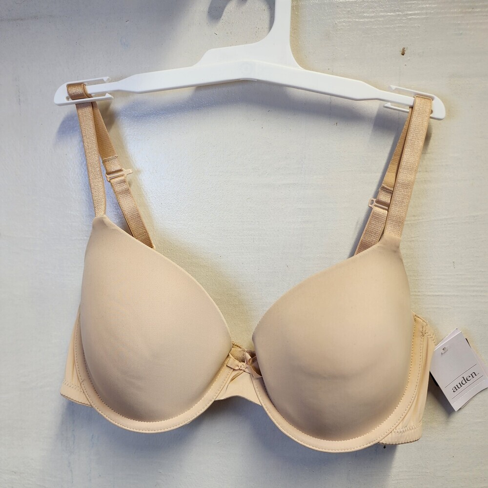 New Auden Women's Beige Underwire Lightly Line Bra Adjustable Straps Size 36B